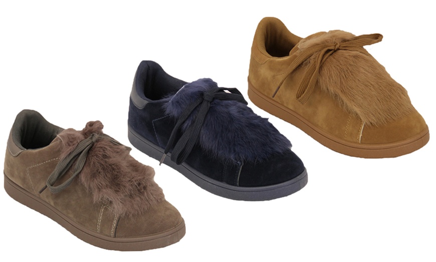 Image 1: Suede-Look Women's Trainers