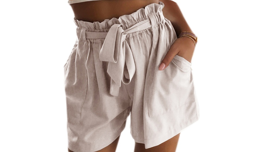 Image 3: High Waist Tie Shorts