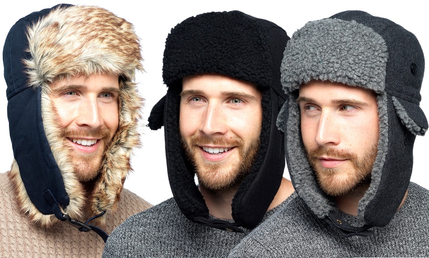 Image 1: One or Two Men's Trapper Hats