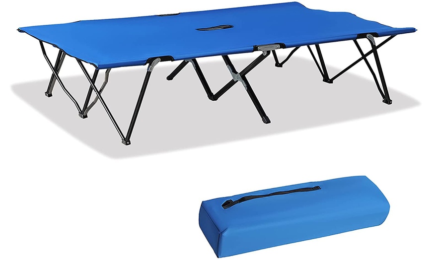 Image 4: Outsunny Double Camping Cot