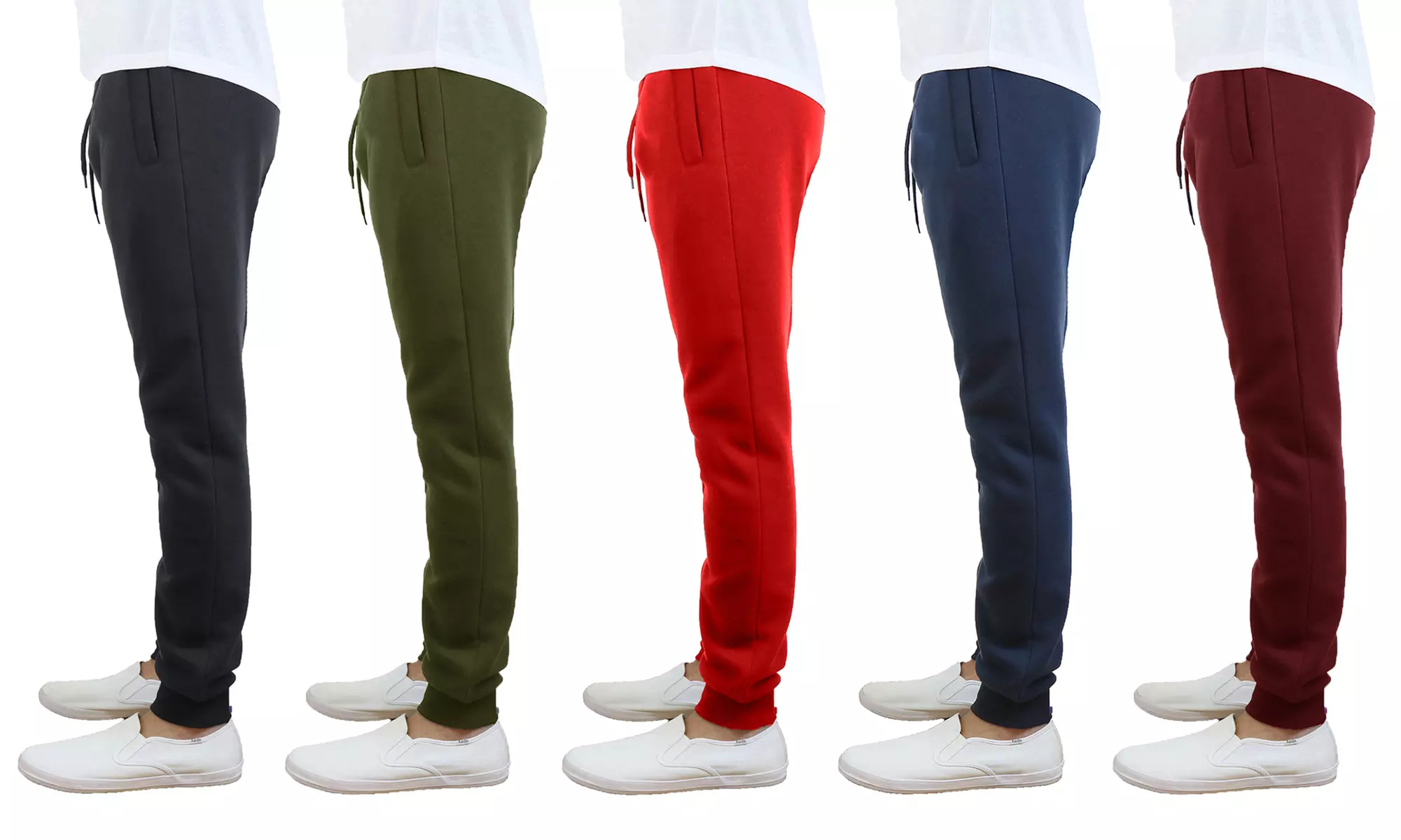 Men's Slim-Fit Fleece Jogger Sweatpants (3-Pack) - Primary Image