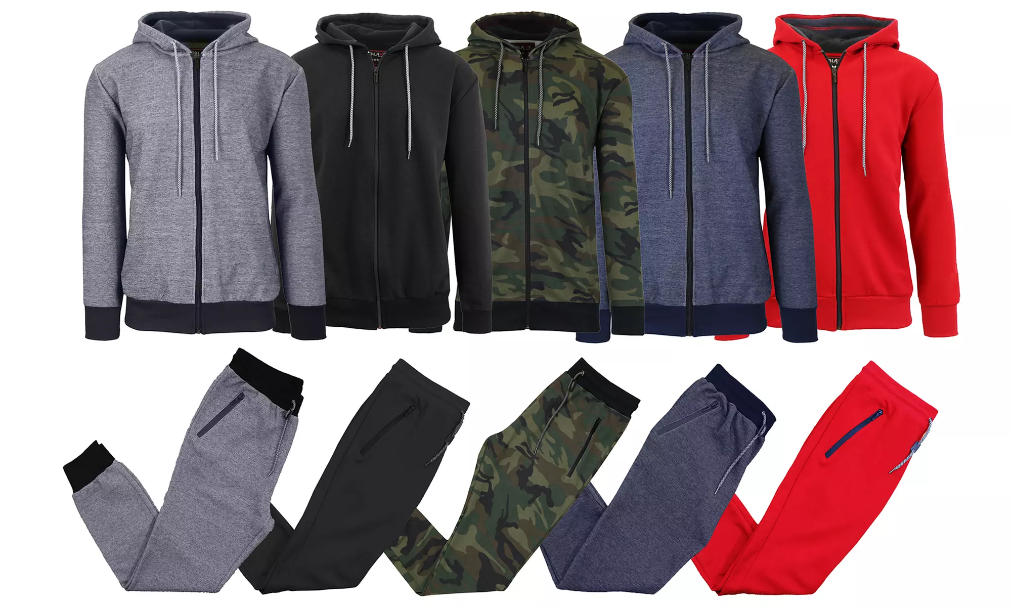 2-Piece Galaxy by Harvic Men's Tech Fleece Hoodie & Jogger Set (S-2XL) - Primary Image