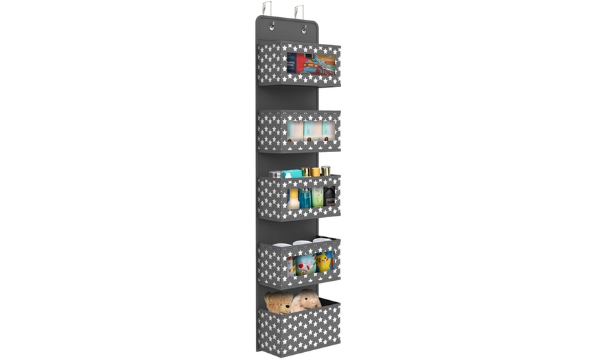 Image 19: Four- or Five-Tier Over-the-Door Hanging Organiser