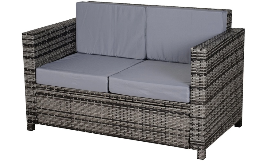 Image 6: Outsunny Rattan-Effect Love Seat