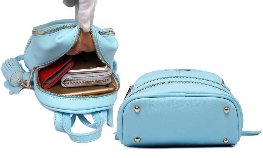 Image 11: Miss Lulu Double Zip Backpack