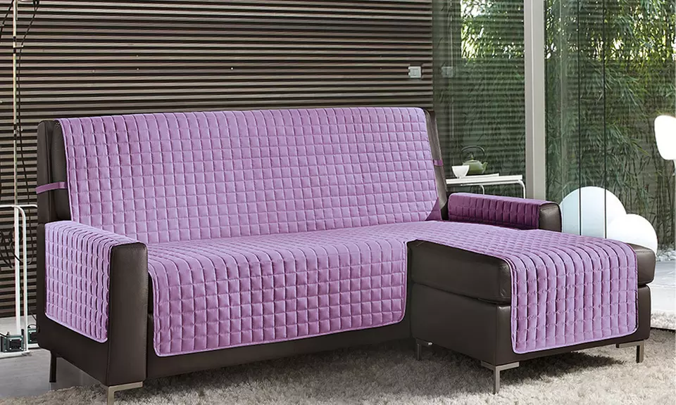 Gesteppter Sofabezug mit Halbinsel