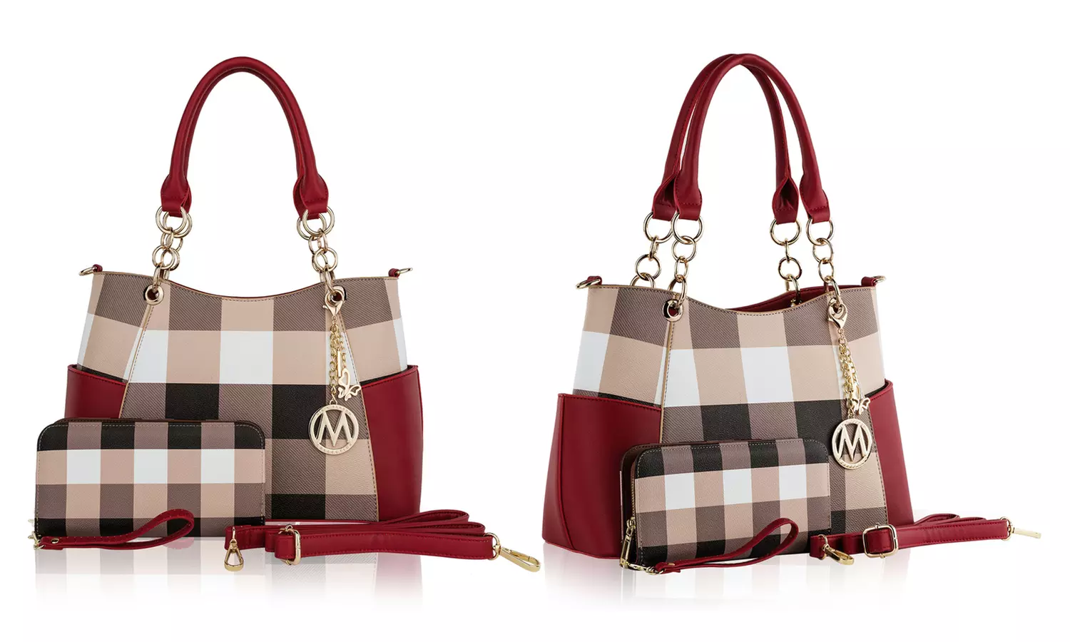 MKF Collection Lyrica Plaid Satchel Purse with Matching Wallet by Mia K. - Image 7