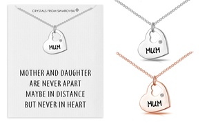 Mother and Daughter Quote Heart Necklace with Crystals from Swarovski®