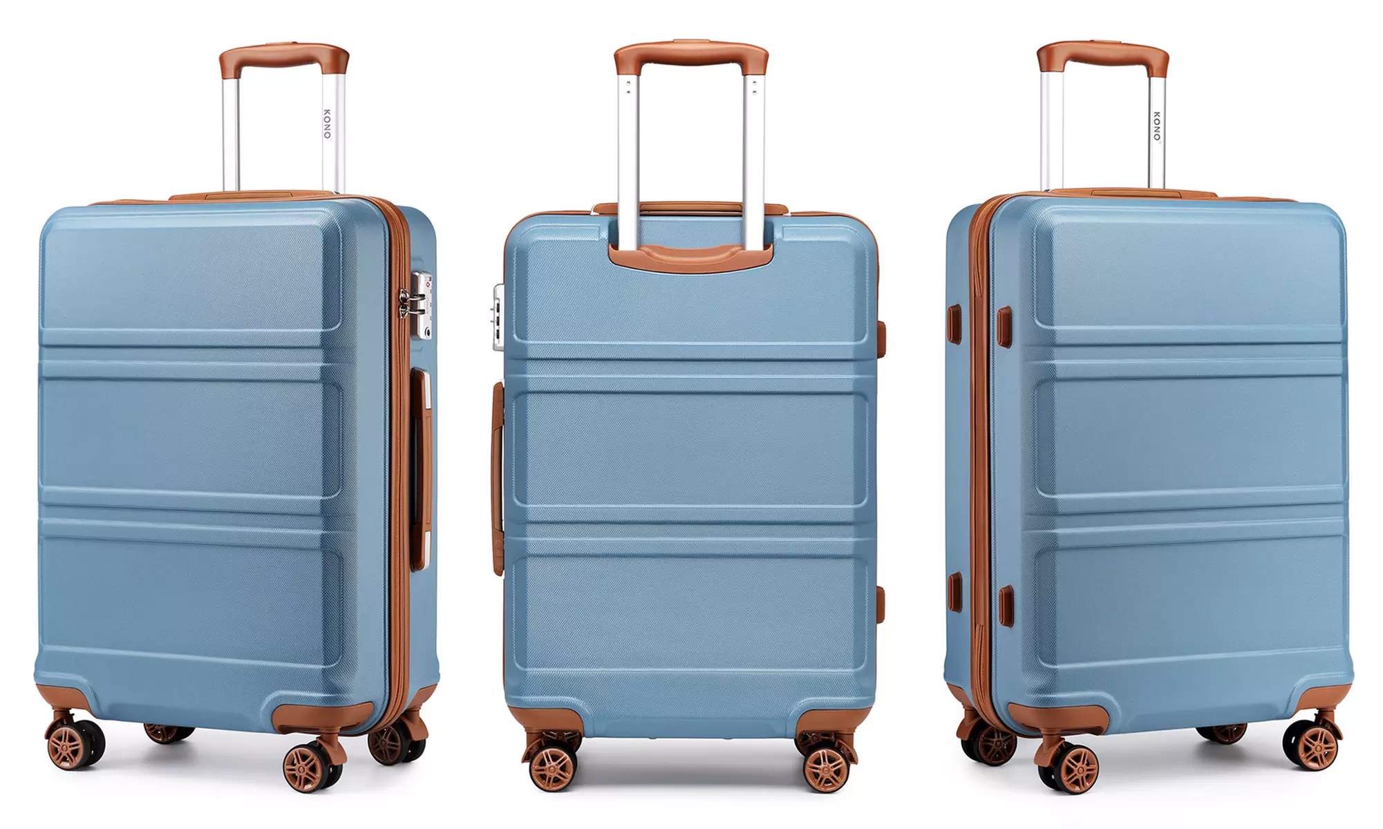 KONO One or Set of Four ABS Hard Shell Suitcases With TSA Lock