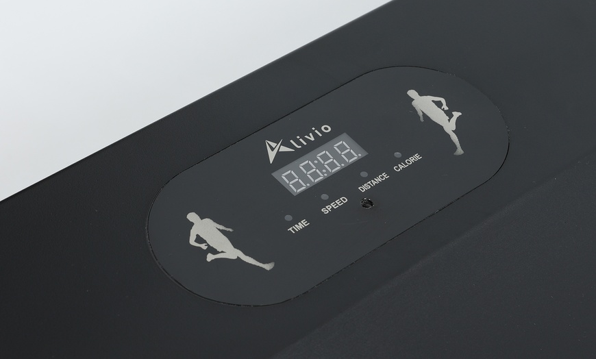 Image 6: Electric Walking Pad Treadmill with Adjustable Speeds and LCD Display