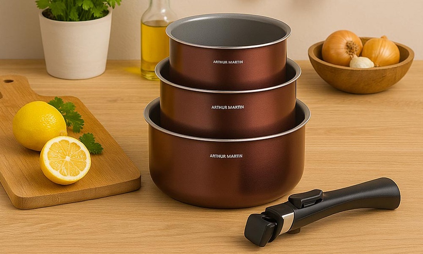 Image 4: Arthur Martin Set of 3 Casseroles with Durable Non-Stick Design 