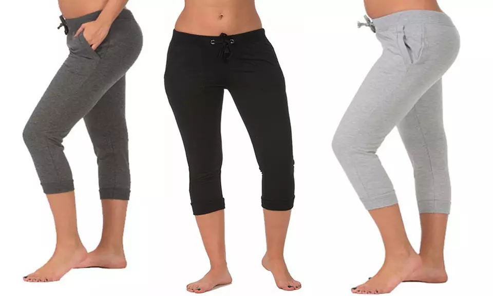 Coco Limon Women's Plus Size Capri Joggers (3-Pack) - Primary Image