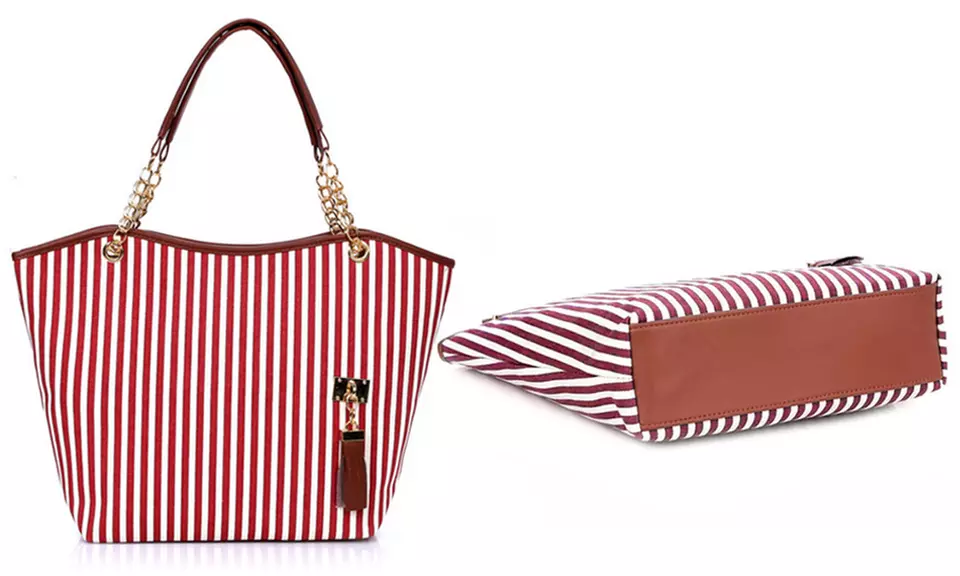 1 ou 2 sacs cabas en tissu avec rayures - Image 7