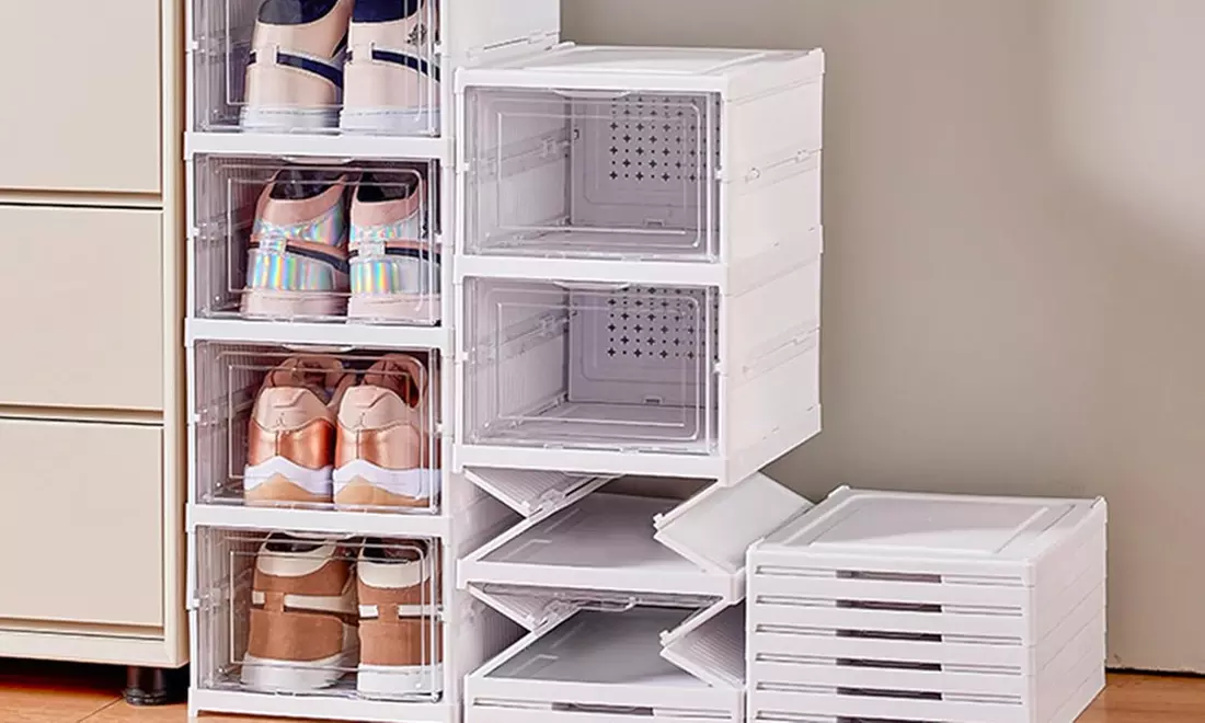 6 stapelbare Schuhboxen