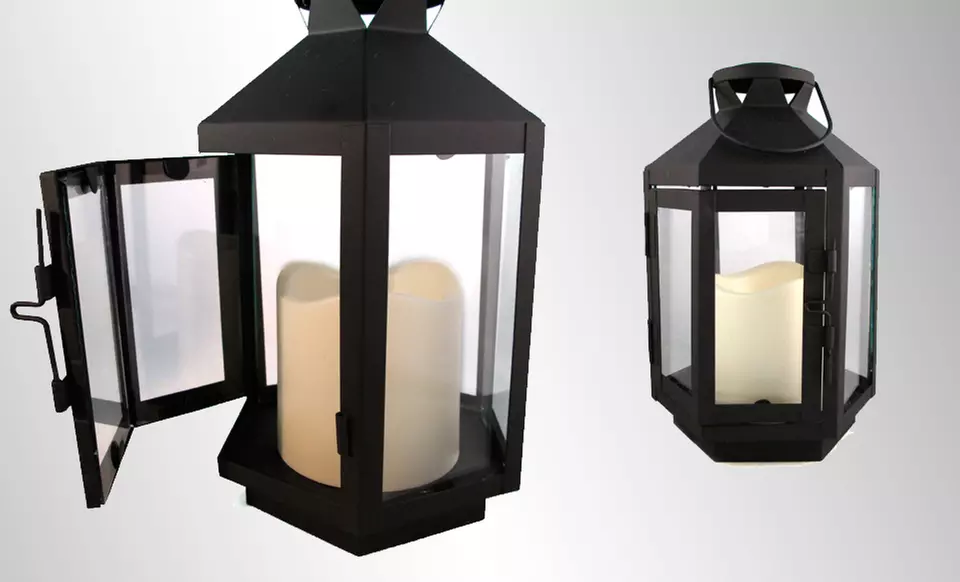 $12.99 for a LampLust Liverpool Indoor-Outdoor Flameless Candle Lantern with Auto Timer ($24.99 List Price) - Primary Image
