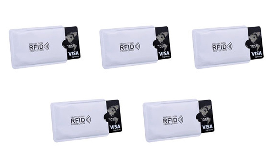 Image 3: 1, 2 ou 4 lots de 5 porte-cartes RFID