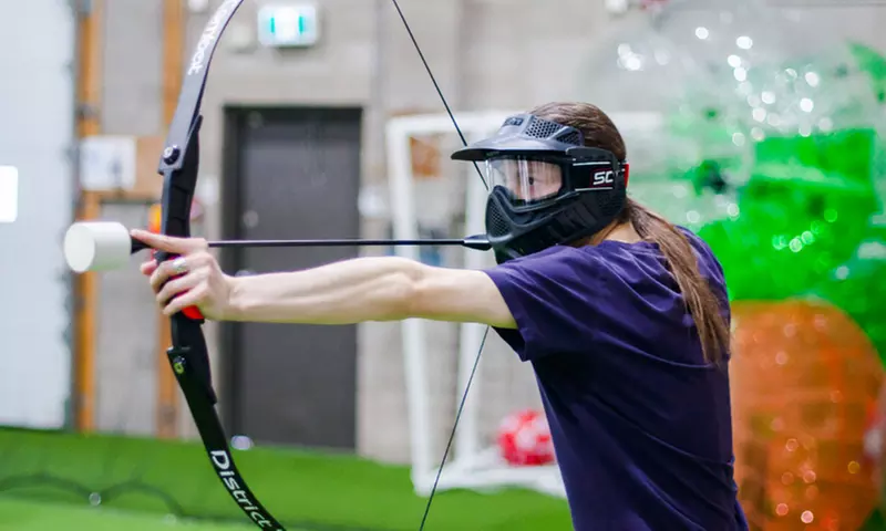 Bubble Game or Combat Archery for Up to 10, 16, or 20 Players at YYC Combat District (Up to 40% Off) - Primary Image