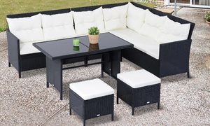  Outsunny Six-Piece Rattan-Effect Sofa Set 