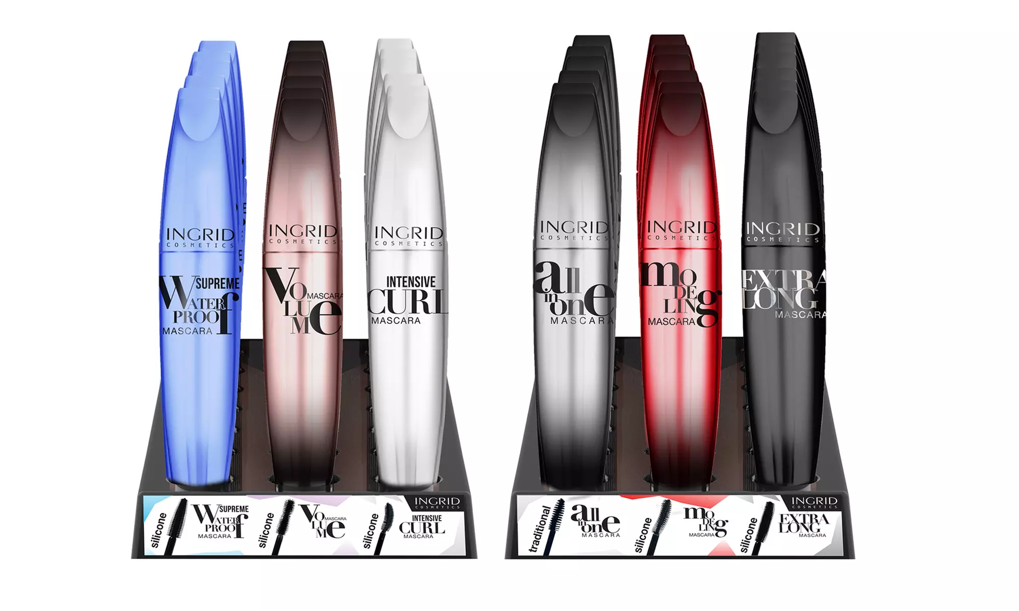Mascaras Ingrid Cosmetics : volume, waterproof, effet push-up au choix - Primary Image