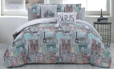 Jolie Paris Collection: Comforter Set or Quilt Set (5-Piece)