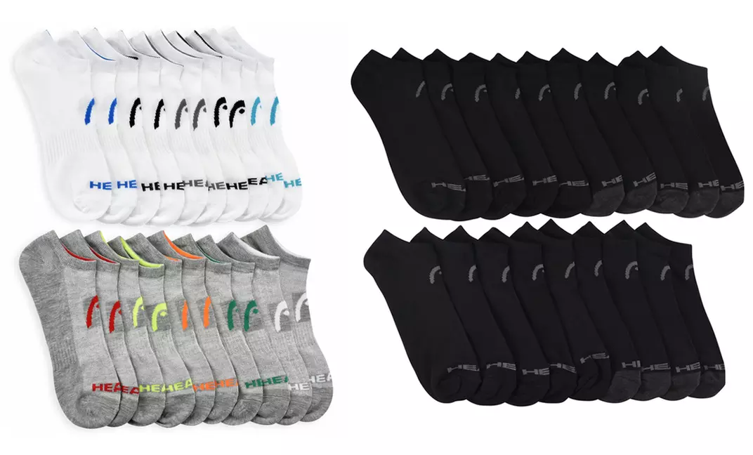 HEAD Men's Moisture-Wicking Performance Ankle Socks (10 Pairs) - Primary Image