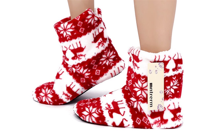 Image 3: Christmas Plush Slippers