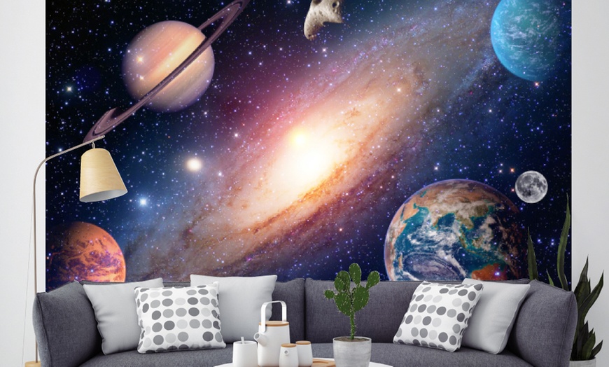 Up To 60% Off Space-Themed 3D Wall Mural | Groupon