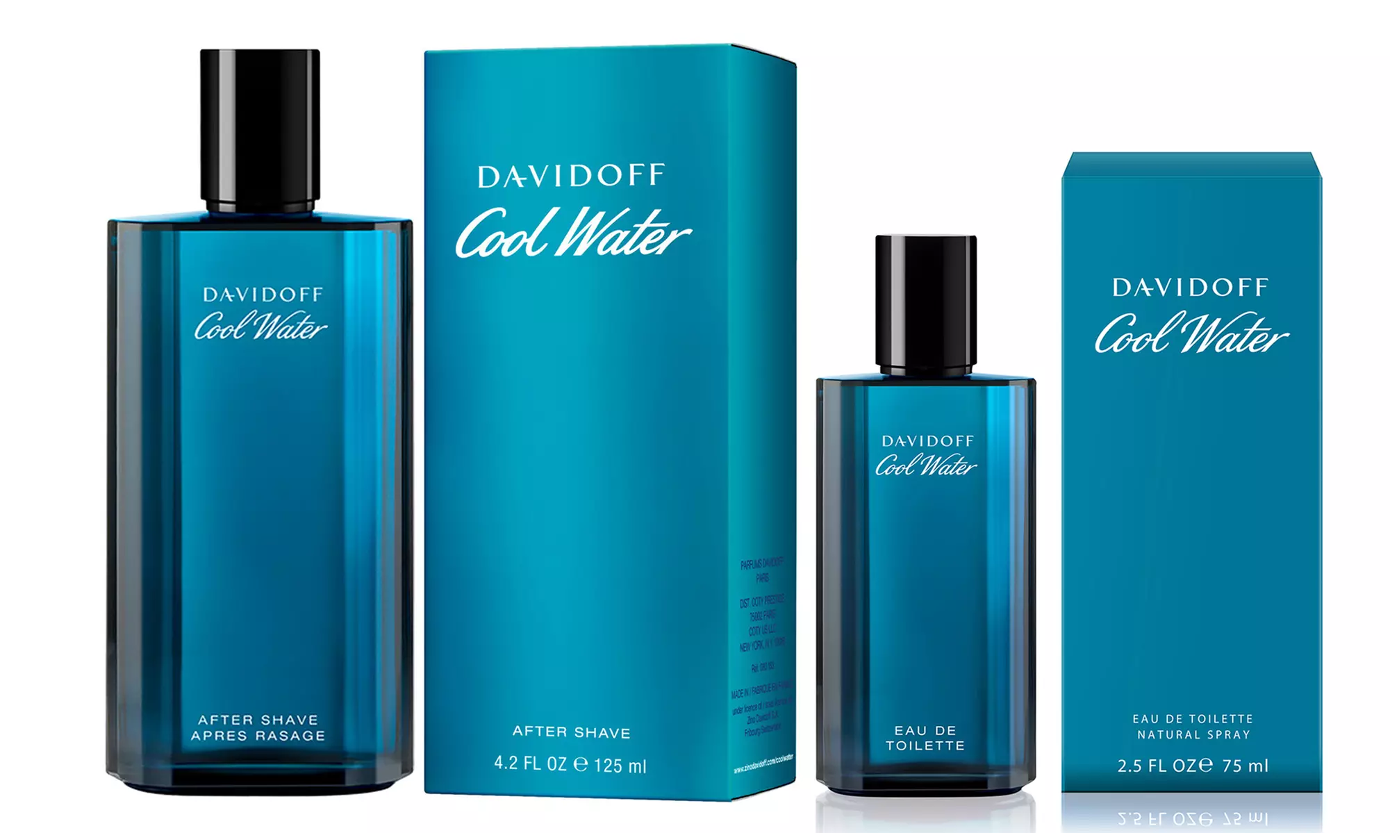 Davidoff Men's Cool Water Eau de Toilette 75ml Spray or 125ml Aftershave - Primary Image