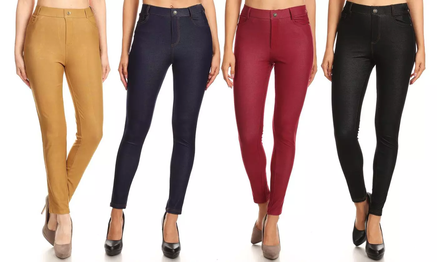 JVINI Women's Soft Cotton-Blend Skinny Jeggings. Plus Sizes Available. - Primary Image