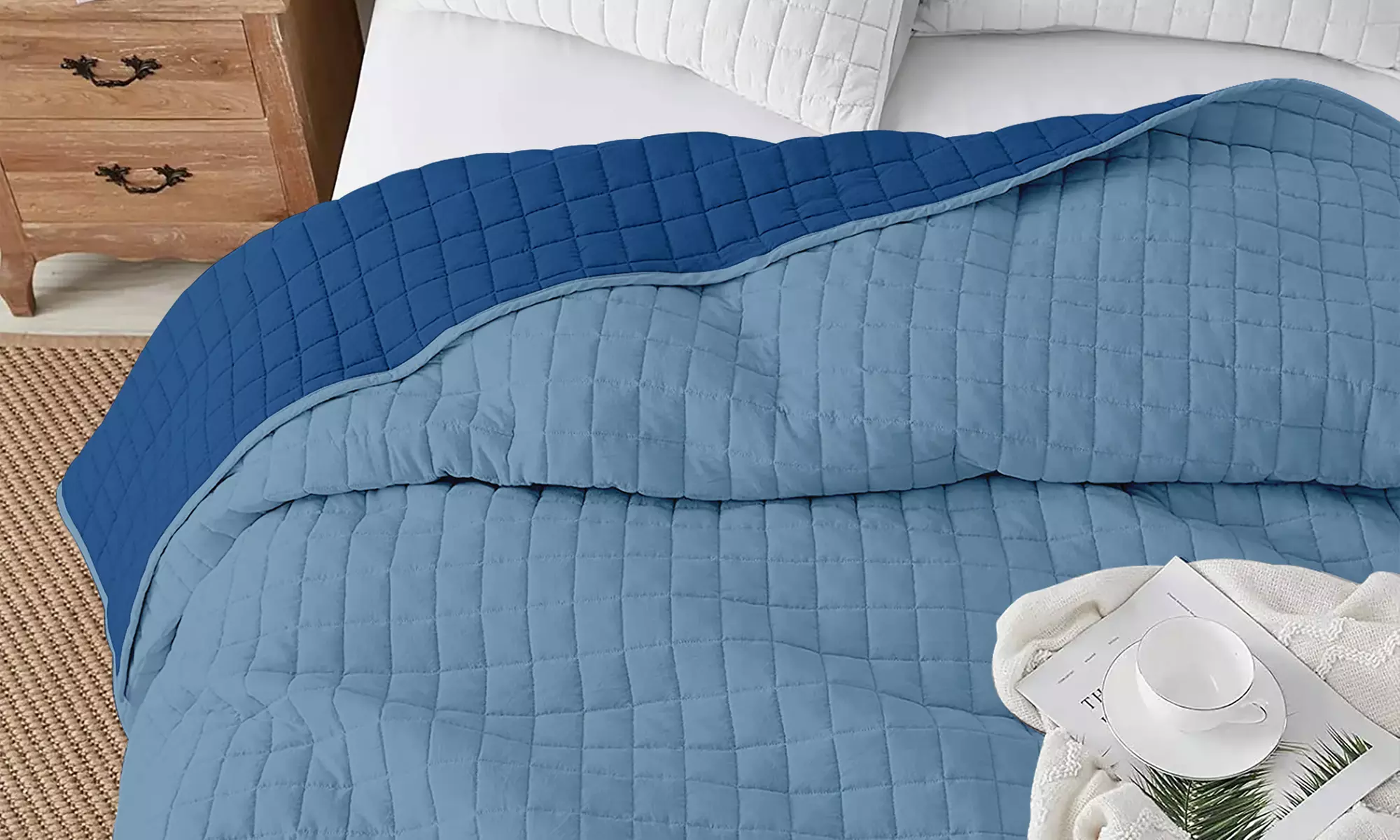 Doppelseitige Mikrofaser-Tagesdecke