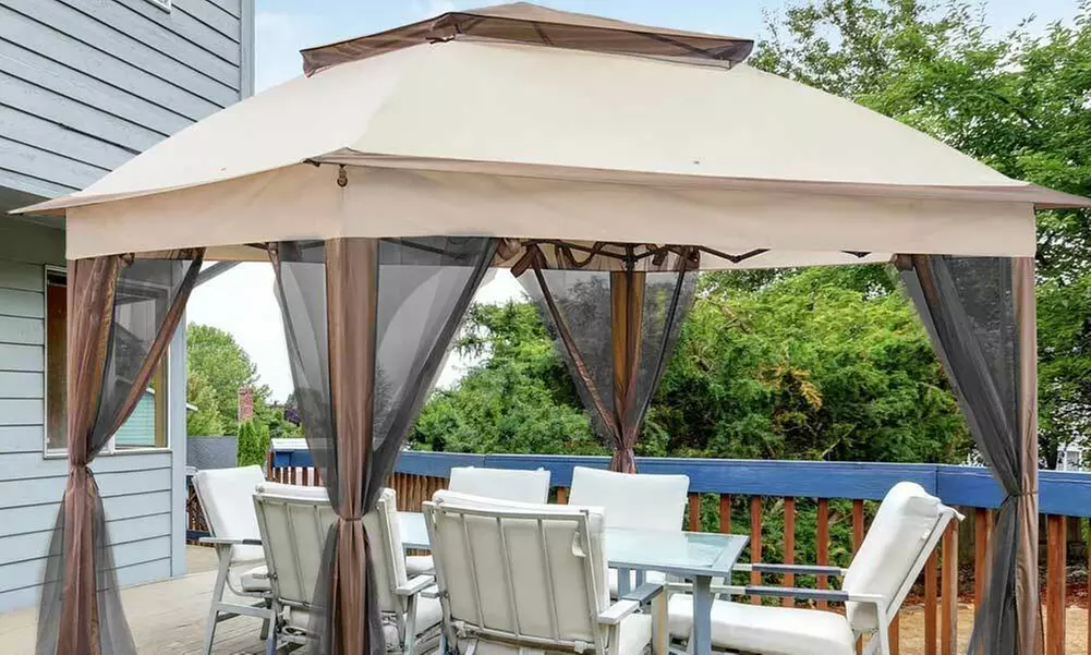 Gazebo pieghevole impermeabile con tende zanzariere Bakaji e spedizione gratuita - Primary Image