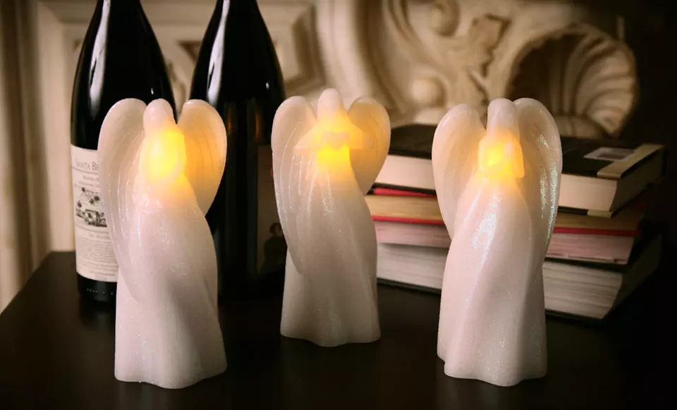 $11.99 for a Set of Three Shimmering Angel Flameless Candles with Auto Timer ($38 List Price) - Primary Image