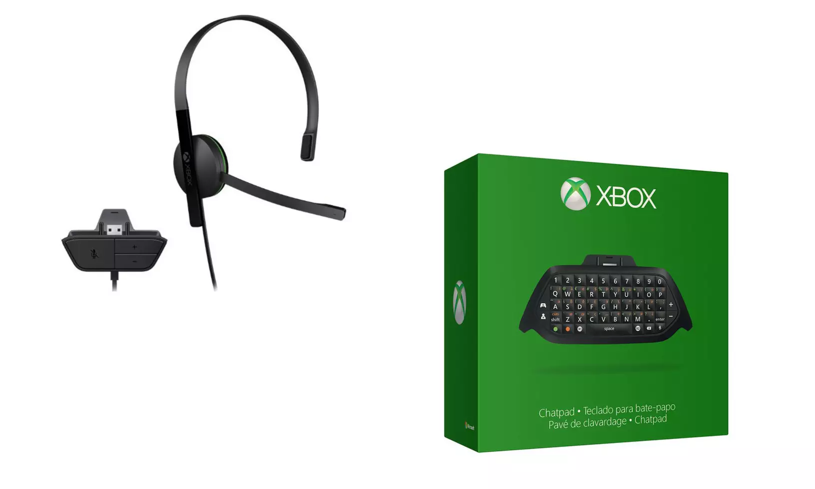 Microsoft Xbox One Chatpad with Backlit QWERTY Keyboard and Wired Chat Headset with Audio Control - Primary Image