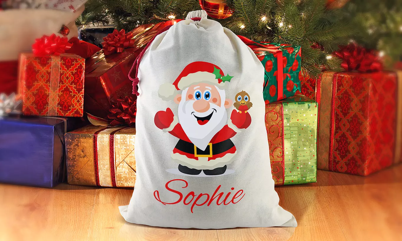 One, Two, Three, or Four Personalized Standard or Hessian Santa Sacks from Dinkleboo (Up to 67% Off) - Second Medium