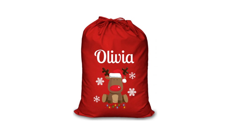 Image 4: Make Christmas magical with a Custom Red Santa Sack