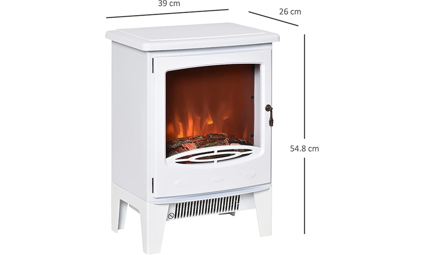 Image 6: Homcom Adjustable Flame Brightness Electric Fireplace
