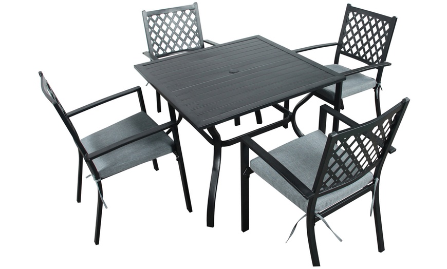 Image 2: Four-Seater Outdoor Patio Dining Set