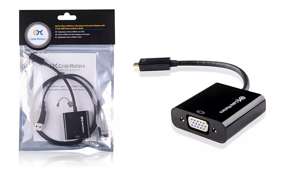 Cable Matters Active Micro-HDMI to VGA Adapter - Second Medium