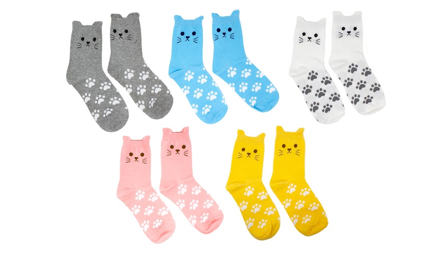 Image 9: Flo Women's Cat Socks