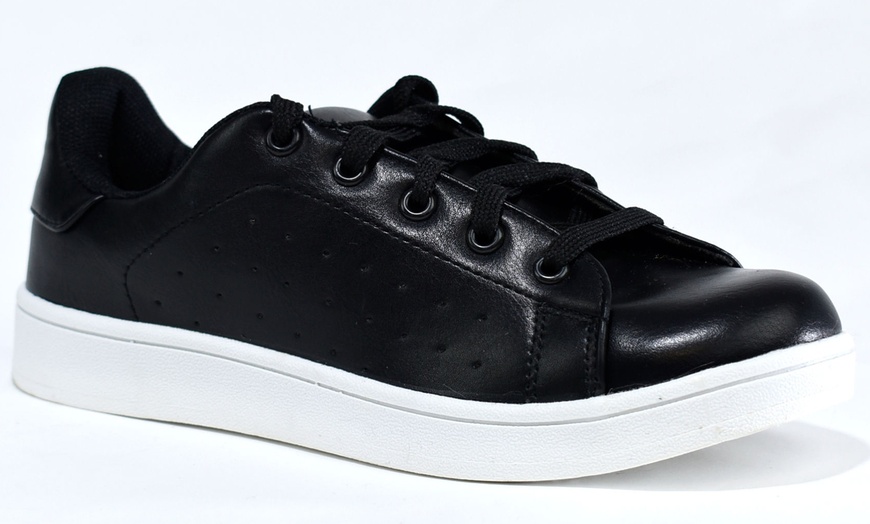 Image 1: Plain Black Trainers