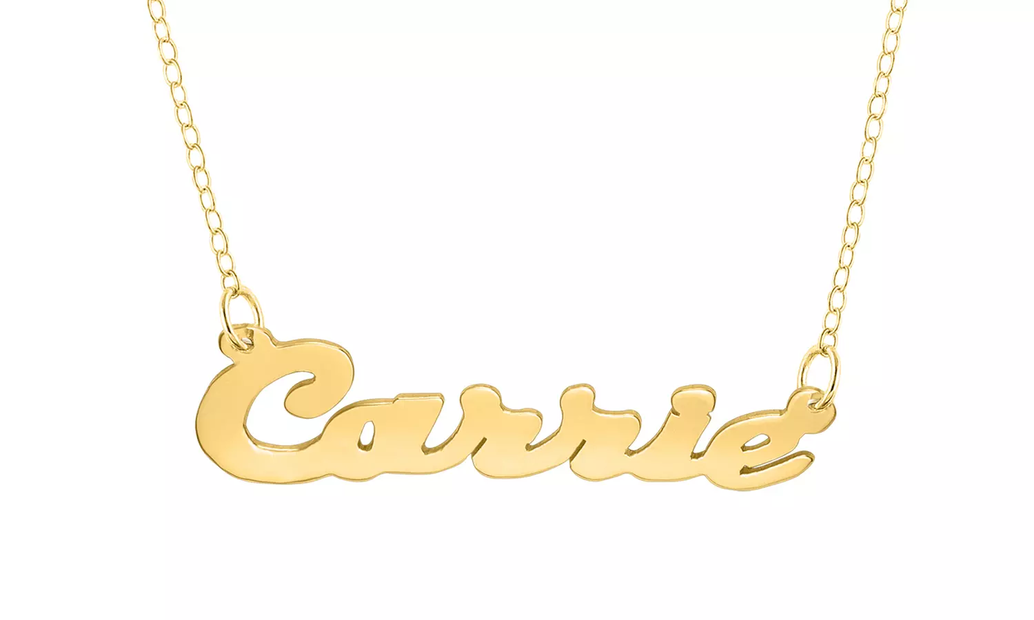 Silver- or Gold-Plated Personalized "Carrie" Design Name Necklace from MonogramHub (Up to 86% Off) - Primary Image