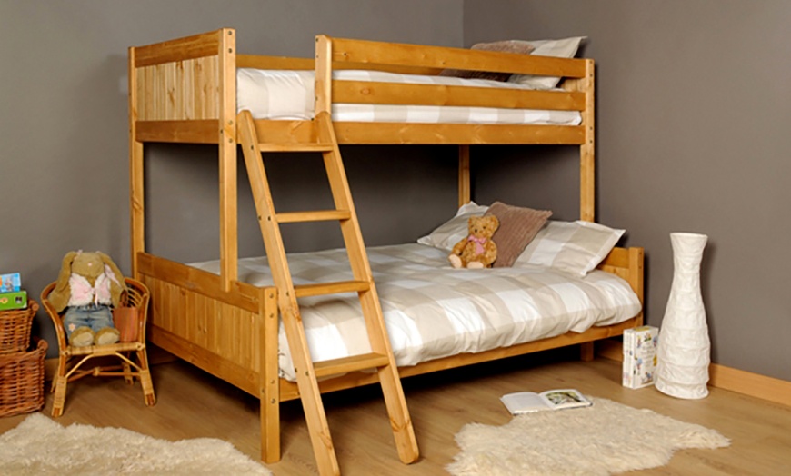 Image 1: Triple Bunk Bed with Optional Mattresses