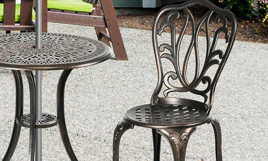 Image 6: Outsunny Three-Piece Garden Bistro Set