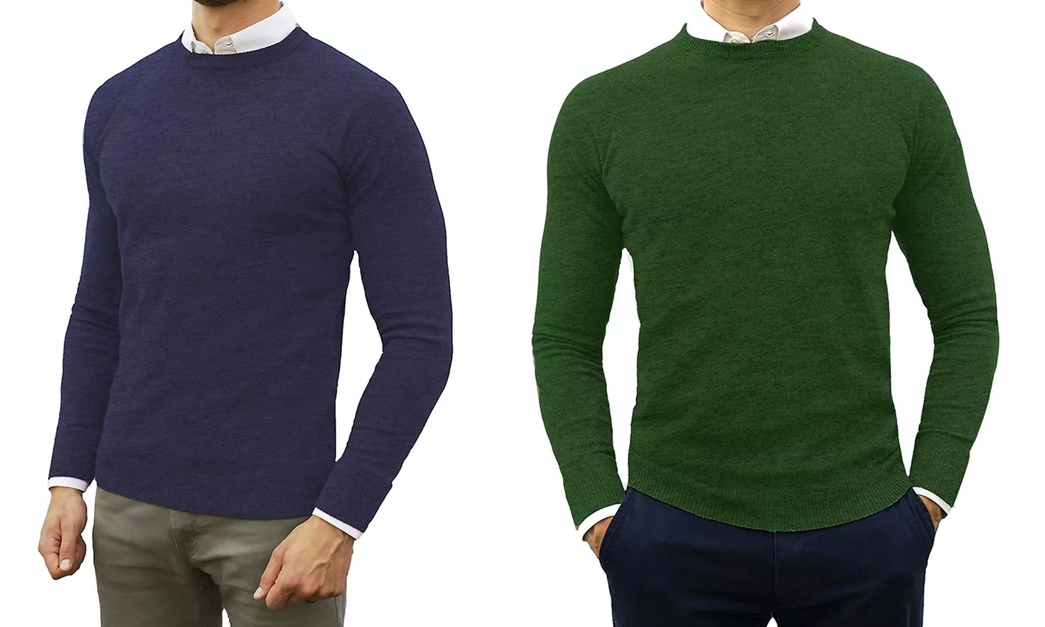 Set di 2 maglioncini girocollo in cashmere e lana