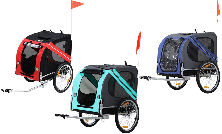 Image 1: PawHut Pet Bicycle Trailer