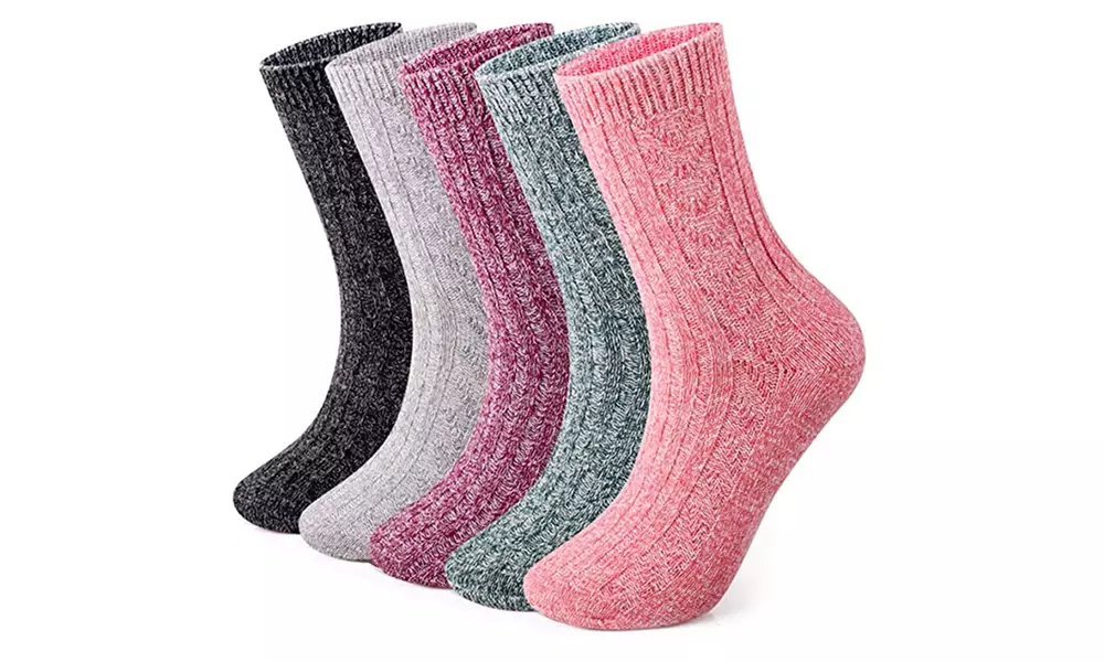 1 ou 2 lots de 5 paires de chaussettes côtelées et thermiques - Primary Image