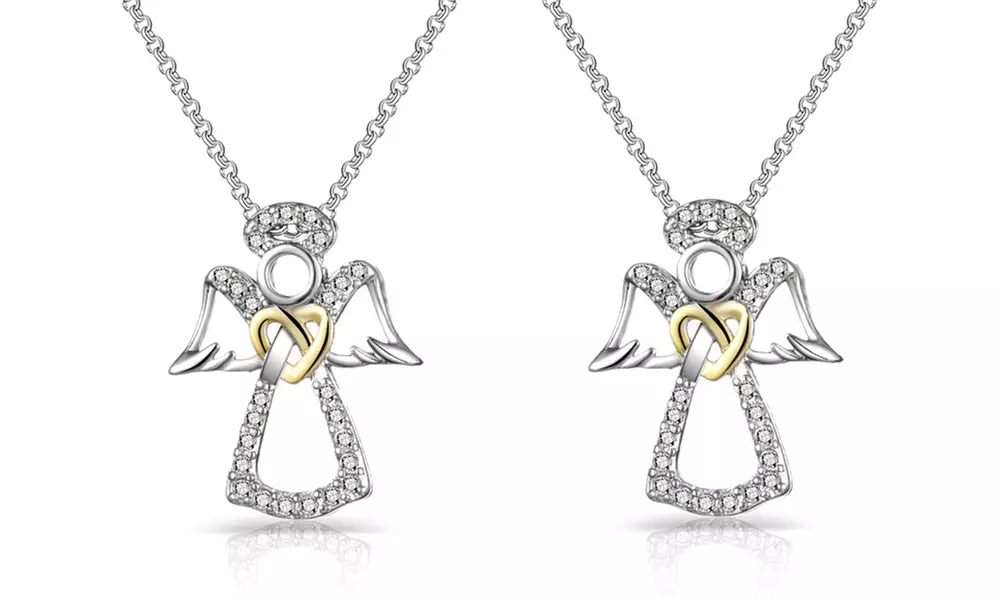 Collier Ange Gardien de la marque Philip Jones orné de cristaux Swarovski® - Second Medium