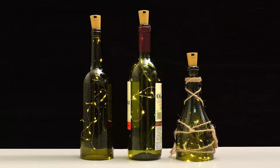 1x, 2x oder 4x LED Flaschen-Lichterkette inkl. Batterien - Second Medium