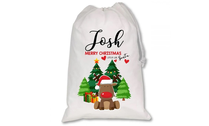 Image 4: Personalized White Christmas Sacks for Festive Charm-Large or XL Large