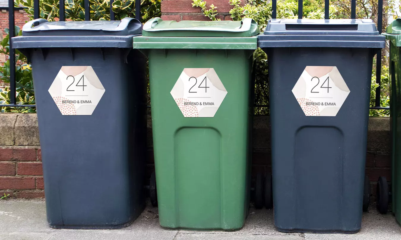 Wetterfester Mülltonnenaufkleber mit eigenem Text